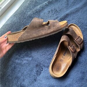 Birkenstock Men's Dark Brown Slide Sandals